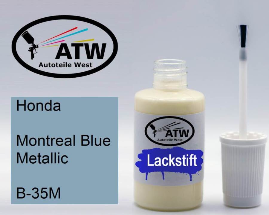 Honda, Montreal Blue Metallic, B-35M: 20ml Lackstift, von ATW Autoteile West.